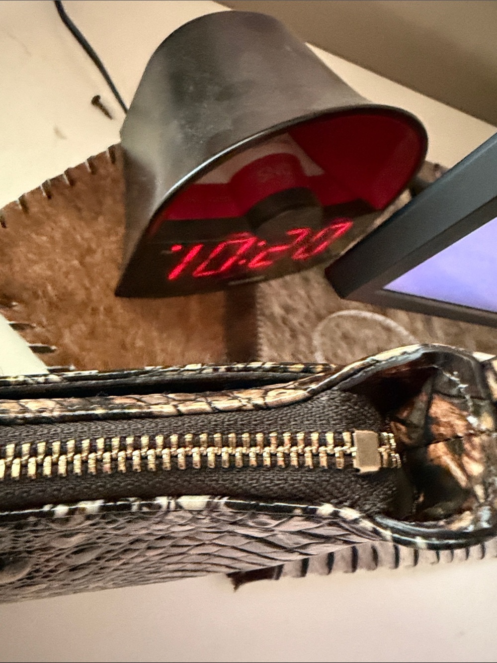 Brahmin Croc-Embossed Shoulder Bag in Brown and Black - Picture 6 of 16